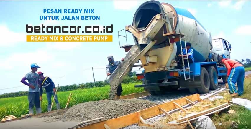 jalan beton dengan readymix